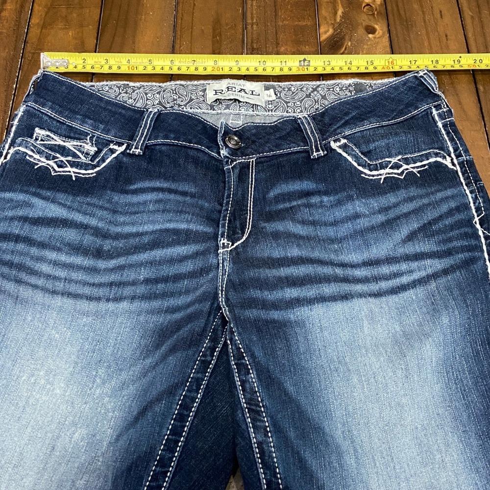 NWOT Ariat Women's R.E.A.L. Mid Rise Entwined Boot Cut Jeans 16WL Western - Picture 8 of 11
